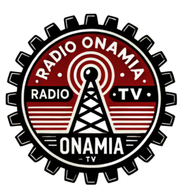 Radio Onamia logo and promotional artwork for a local online radio station based in Onamia, Minnesota.